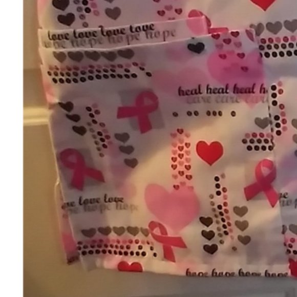 NWOT Women's Scrub Top October Breast Cancer Nursing Medical Dental-fields XL - Picture 4 of 8